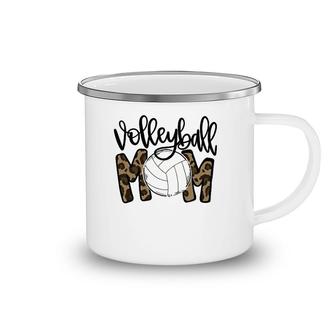 Volleyball Mom Leopard Funny Ball Mom Mother's Day Gift Camping Mug | Mazezy