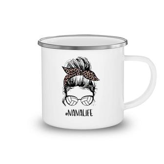 Volleyball Nana Life Messy Bun Mother’S Day Gift Ideas Camping Mug | Mazezy
