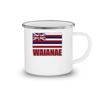 Waianae Hawaii Hawaiian Flag, Hawaii 96792 Ver2 Camping Mug | Mazezy