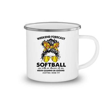 Weekend Forecast-Softball No Chance House Cleaning Or Cook Camping Mug | Mazezy