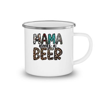 Western Mom Mama Leopard Cowhide Mama Need A Beer Camping Mug | Mazezy