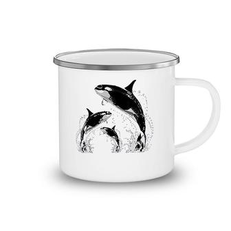 Whale Jumping Killer Whales Killer Camping Mug | Mazezy