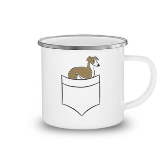 Whippet In The Pocket Cute Pocket Whippet Camping Mug | Mazezy
