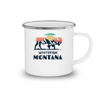 Whitefish Montana Vintage Hiking Bison Nature Camping Mug | Mazezy