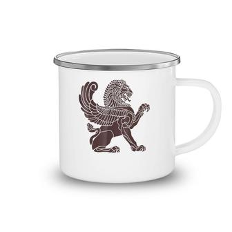Winged Lion Mythological Vintage Camping Mug | Mazezy