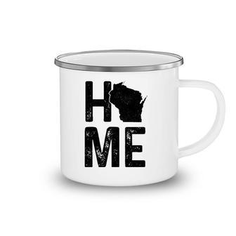 Wisconsin Home State Map Pride Gift Camping Mug | Mazezy
