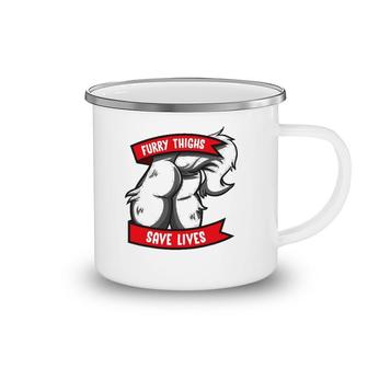 Wolf Furry Thighs Save Lives Proud Furry Pride Fandom Camping Mug | Mazezy