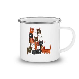 Women Or Girls Cat, Men Or Boy Colorful Cats Camping Mug | Mazezy
