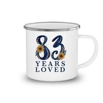 Womens 83 Years Old Grandma 83Rd Birthday Party 83 Years Loved V-Neck Camping Mug | Mazezy