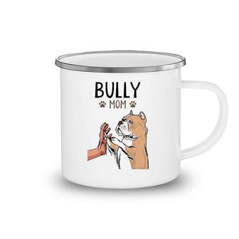 Womens American Bully Mom Dog Mama Funny Women V-Neck Camping Mug | Mazezy