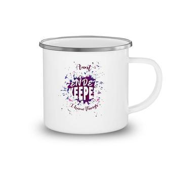 Womens Aunt Gender Keeper I Know Things Family Baby Reveal Party Camping Mug | Mazezy