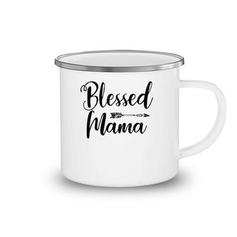 Womens Blessed Mama With Sayings Christian Mom Religious Camping Mug | Mazezy