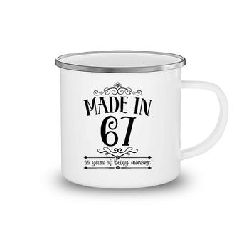 Womens Born In 1967 55 Years Old Made In 1967 55Th Birthday V-Neck Camping Mug | Mazezy