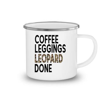 Womens Coffee Leggings Leopard Done Camping Mug | Mazezy