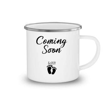 Womens Coming Soon 2021 Funny Pregnancy Mother's Day Camping Mug | Mazezy