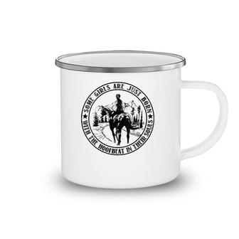 Womens Girls Are Just Born With The Hoofbeat In Their Soul, Horse V-Neck Camping Mug | Mazezy