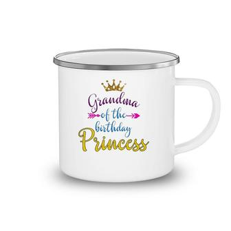 Womens Grandma Of The Birthday Princess Matching Family Camping Mug | Mazezy