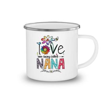 Womens I Love Being Called Nana Daisy Flower Cute Mother's Day V-Neck Camping Mug | Mazezy
