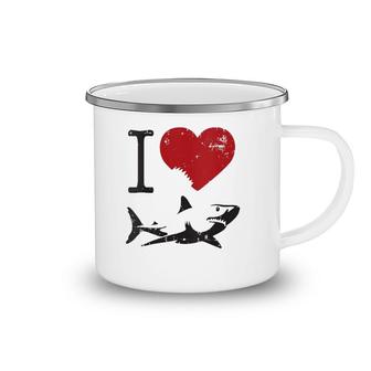 Womens I Love Sharks Funny Marine Biologist Camping Mug | Mazezy