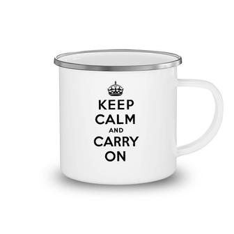Womens Keep Calm And Carry On Poster Vintage Camping Mug | Mazezy