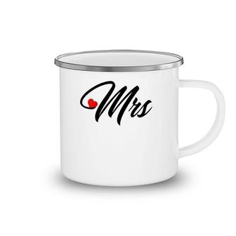Womens Matching Mr & Mrs Married Couple Gifts Mister And Misses V-Neck Camping Mug | Mazezy