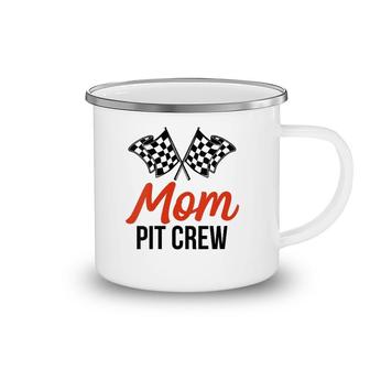 Womens Mom Pit Crew Funny Hosting Car Race Birthday Party V-Neck Camping Mug | Mazezy