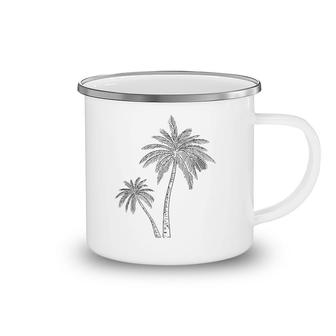 Womens Palm Tree Art Cute Tropical Desert Print Camping Mug | Mazezy