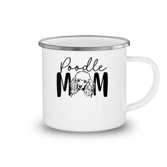 Womens Poodle Mom Gift For Poodle Lover Poodle Mama Crazy Dog Lady V-Neck Camping Mug | Mazezy