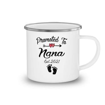 Womens Promoted To Nana 2021 First Time Mothers New Mom To Be Camping Mug | Mazezy