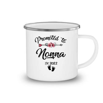 Womens Promoted To Nonna 2022 Mother's Day Pregnancy Women V-Neck Camping Mug | Mazezy