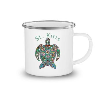 Womens St Kitts Tribal Turtle Gift Camping Mug | Mazezy