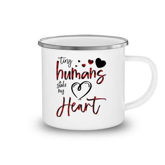 Womens Tiny Humans Stole My Heart Valentine's Day Nursing Nicu Nurse Camping Mug | Mazezy