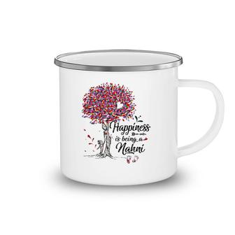 Womens Tree - Happiness Is Being Nahni- Footprints-Grandma Tee Camping Mug | Mazezy