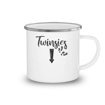 Womens Twinsies Funny Twins Pregnancy Announcement Camping Mug | Mazezy