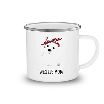 Womens Westie Mom West Highland White Terrier Dog Lovers Gift V-Neck Camping Mug | Mazezy