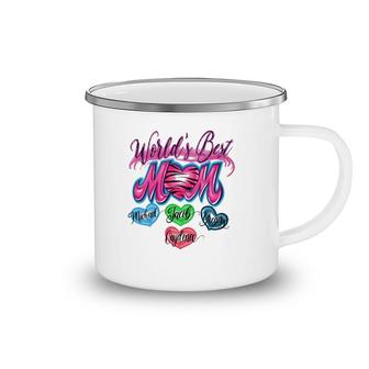 World's Best Mom Mother's Day Gift Michael Jacob Gregory Caydence Kids Hearts Camping Mug | Mazezy