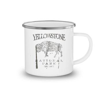 Yellowstone National Park Walking Bison Camping Mug | Mazezy