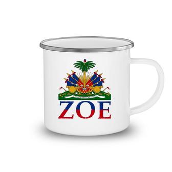 Zoe Cute Haiti Honored Flag Day Gift Camping Mug | Mazezy