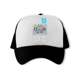10Th Birthday 10 Years Old Level 10 Unlocked Awesome Since 2012 Gamer Trucker Cap - Seseable