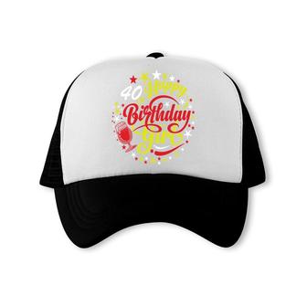 40 Happy Birthday Girl Bling 40Th Birthday Party Trucker Cap - Seseable