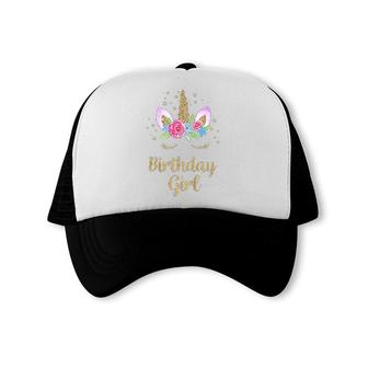 Youth Birthday Girl Unicorn Birthday Outfit For Mom Mothers Day Trucker Cap - Seseable