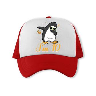 10Th Birthday 10 Years Old Cool Dabbing Penguine I Am 10 Trucker Cap - Seseable