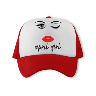 April Women Cool April Girl Eyes Happy Birthday Taurus Trucker Cap - Seseable
