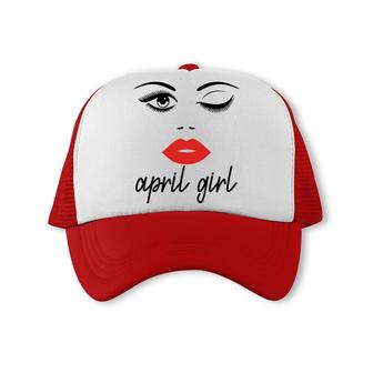 April Women Cool April Girl Eyes Happy Birthday Taurus Trucker Cap | Seseable UK
