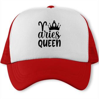Aries Girl Black Crown For Cool Queen Black Art Birthday Gift Trucker Cap - Seseable