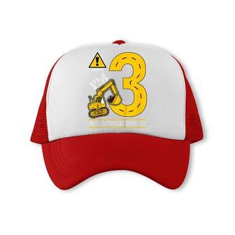 Kids Construction Truck 3Rd Birthday 3 Years Old Digger Builder Trucker Cap - Seseable