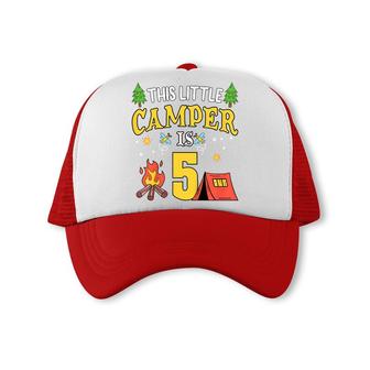 Kids Funny 5Th Camping Birthday Camper Lover 5 Year Old Gifts Trucker Cap - Seseable