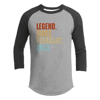Legend Since February 2013 9Th Birthday Youth Raglan Shirt - Seseable