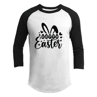 Happy Bunny Ears Easter Season Happy Easter Day Youth Raglan Shirt - Seseable
