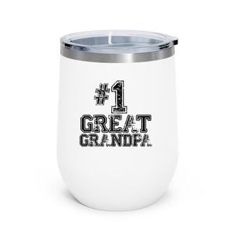 1 Great Grandpa - Number One Sports Father's Day Gift Wine Tumbler | Mazezy